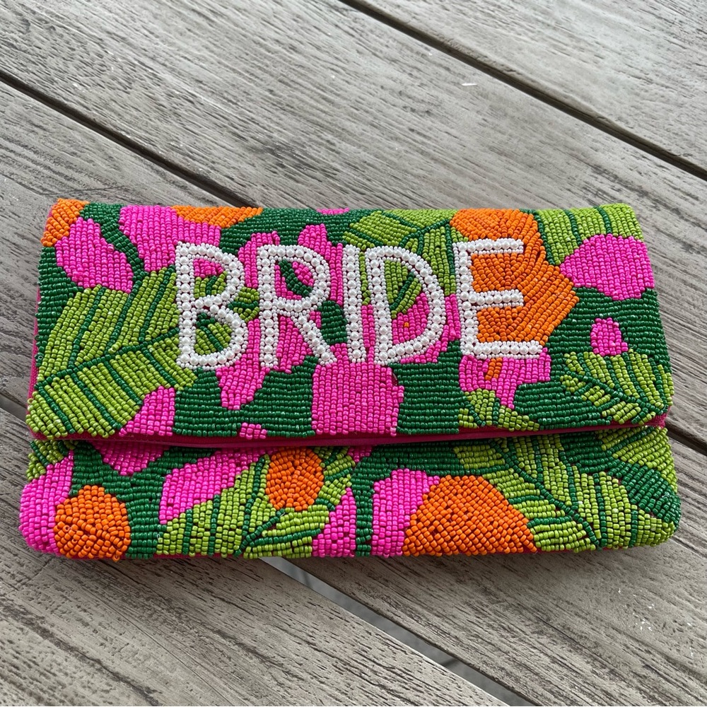 Bride Beaded Hideaway Chain Strap Clutch Bag